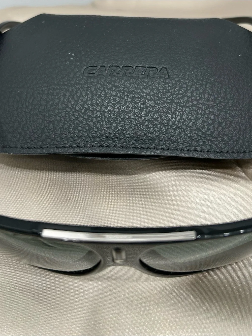 Carrera Black Aviator Sunglasses with Silver Accents